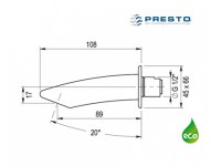 PRESTO ARTE-C CAÑO LAVABO A PARED